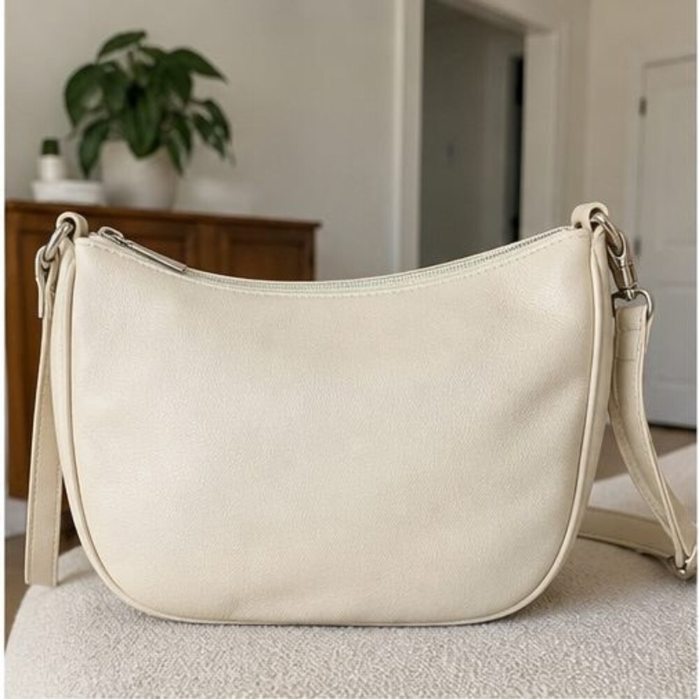 Cream Faux Leather Bag